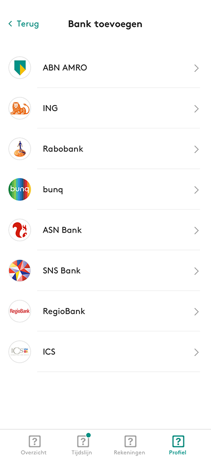 Add accounts with different banks