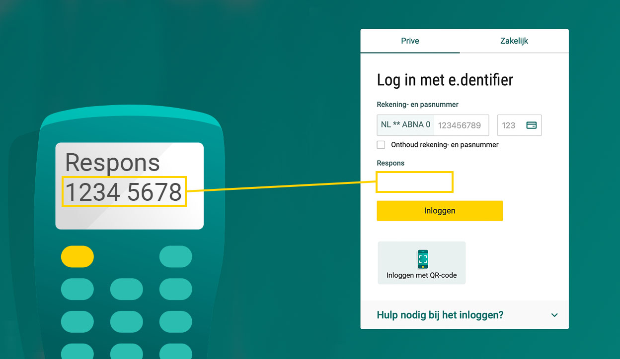Stap 4 - Neem de respons van de e.dentifier over en vul deze in op uw scherm.