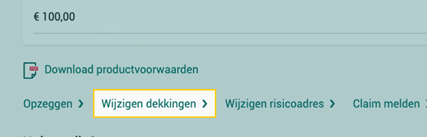 wijzigen dekkingen