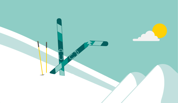wintersportdekking kapot