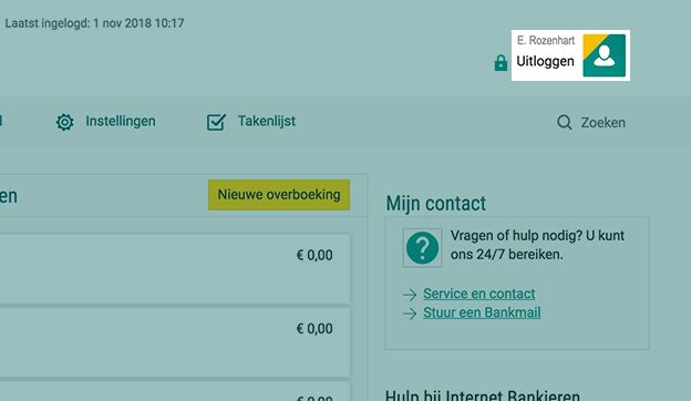 Stap 5 - Bent u klaar met Internet Bankieren? Log dan altijd uit.